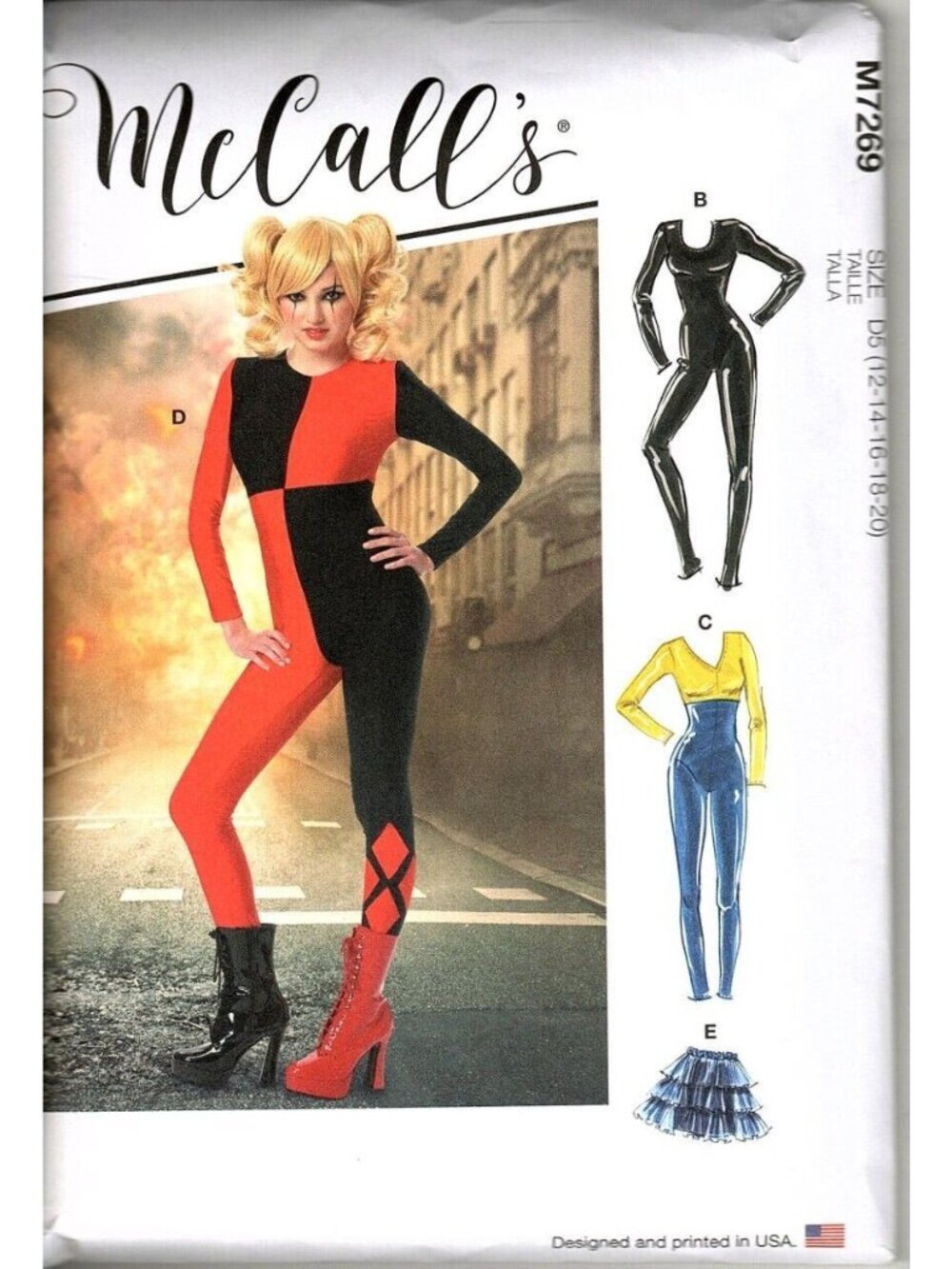 McCalls M7269 Misses 12 to 20 Costume, Unitard, Harlequin Pattern New